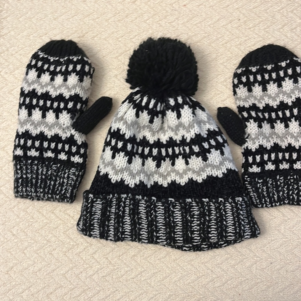 Mitten Glove And Hat Set